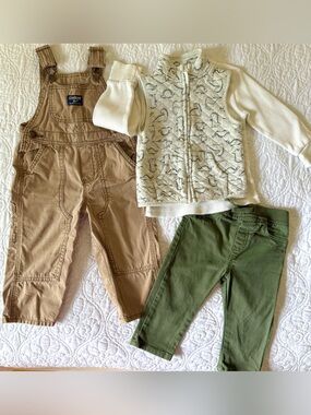 Baby Boy 18M 4 Piece Set OshKosh Overalls